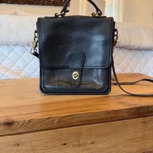 Coach Black Leather Messenger Bag